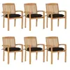 Image de Lot de 6 chaise en teck empilable non pliable H. 93 cm exterieur bois