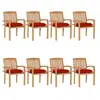Image de Lot de 8 chaise exterieur en teck rouge 90 cm