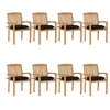 Image de Lot de 8 chaise H. 90 cm empilable non pliable exterieur en teck noir