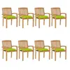 Image de Lot de 8 chaise exterieur H. 90 cm vert en teck