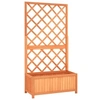 Image de Jardinière avec Treillis, Bois de Sapin Massif, Marron, 70x30x135 cm, Bac à Fleurs pour Terrasse et Jardin 316426