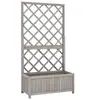 Image de Bois de Sapin Jardinière à Treillis de Jardin Bac à Fleurs Pot de Plantes Jardin Balcon Terrasse Patio Extérieur Gris 316490