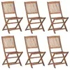 Image de Chaises pliables d extérieur lot de 6 Bois d acacia solide