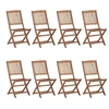 Image de Lot de 8 chaise exterieur non pliable H. 91 cm en acacia naturel