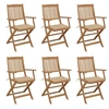 Image de Chaises pliables de jardin lot de 6 avec coussins Bois d acacia