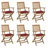 Image de Chaises pliables de jardin lot de 6 avec coussins Bois d acacia