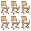 Image de Chaises pliables de jardin lot de 6 avec coussins Bois d acacia