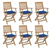 Image de Chaises pliables de jardin lot de 6 avec coussins Bois d acacia