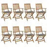 Image de Chaises pliables de jardin lot de 8 avec coussins Bois d acacia