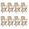 Image de Chaises pliables de jardin lot de 8 avec coussins Bois d acacia