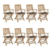 Image de Chaises pliables de jardin lot de 8 avec coussins Bois d acacia