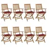Image de Chaises pliables de jardin lot de 8 avec coussins Bois d acacia