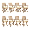 Image de Chaises pliables de jardin lot de 8 avec coussins Bois d acacia