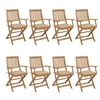 Image de Chaises pliables de jardin lot de 8 avec coussins Bois d acacia