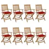 Image de Chaises pliables de jardin lot de 8 avec coussins Bois d acacia