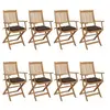 Image de Chaises pliables de jardin lot de 8 avec coussins Bois d acacia