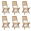 Image de Chaises pliables de jardin lot de 6 avec coussins Bois d acacia