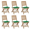 Image de Chaises pliables de jardin lot de 6 avec coussins Bois d acacia