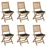 Image de Chaises pliables de jardin lot de 6 avec coussins Bois d acacia