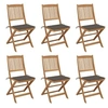 Image de Chaises pliables de jardin lot de 6 avec coussins Bois d acacia