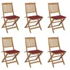 Image de Chaises pliables de jardin lot de 6 avec coussins Bois d acacia