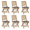 Image de Chaises pliables de jardin lot de 6 avec coussins Bois d acacia