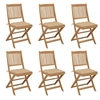 Image de Chaises pliables de jardin lot de 6 avec coussins Bois d acacia