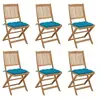 Image de Chaises pliables de jardin lot de 6 avec coussins Bois d acacia