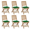 Image de Chaises pliables de jardin lot de 6 avec coussins Bois d acacia
