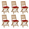 Image de Tuinstoelen 6 st inklapbaar met kussens massief acaciahout3075015
