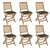 Image de Chaises pliables de jardin lot de 6 avec coussins Bois d acacia