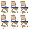 Image de Chaises pliables de jardin lot de 6 avec coussins Bois d acacia