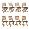 Image de Chaises pliables de jardin lot de 8 avec coussins Bois d acacia