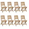 Image de Chaises pliables de jardin lot de 8 avec coussins Bois d acacia