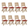 Image de Chaises pliables de jardin lot de 8 avec coussins Bois d acacia