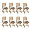 Image de Chaises pliables de jardin lot de 8 avec coussins Bois d acacia