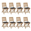 Image de Chaises pliables de jardin lot de 8 avec coussins Bois d acacia