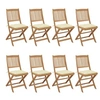 Image de Chaises pliables de jardin lot de 8 avec coussins Bois d acacia