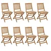 Image de Chaises pliables de jardin lot de 8 avec coussins Bois d acacia