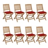 Image de Chaises pliables de jardin lot de 8 avec coussins Bois d acacia