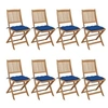 Image de Chaises pliables de jardin lot de 8 avec coussins Bois d acacia