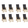 Image de Chaises pliables de jardin avec coussins lot de 8 Bois d acacia