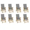 Image de Chaises pliables de jardin avec coussins lot de 8 Bois d acacia