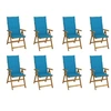 Image de Chaises pliables de jardin avec coussins lot de 8 Bois d acacia