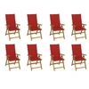 Image de Chaises pliables de jardin avec coussins lot de 8 Bois d acacia