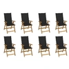 Image de Chaises pliables de jardin avec coussins lot de 8 Bois d acacia