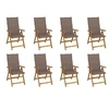 Image de Chaises pliables de jardin avec coussins lot de 8 Bois d acacia