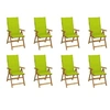 Image de Chaises pliables de jardin avec coussins lot de 8 Bois d acacia