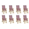 Image de Chaises pliables de jardin avec coussins lot de 8 Bois d acacia