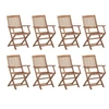 Image de Lot de 8 chaise en acacia non pliable exterieur naturel